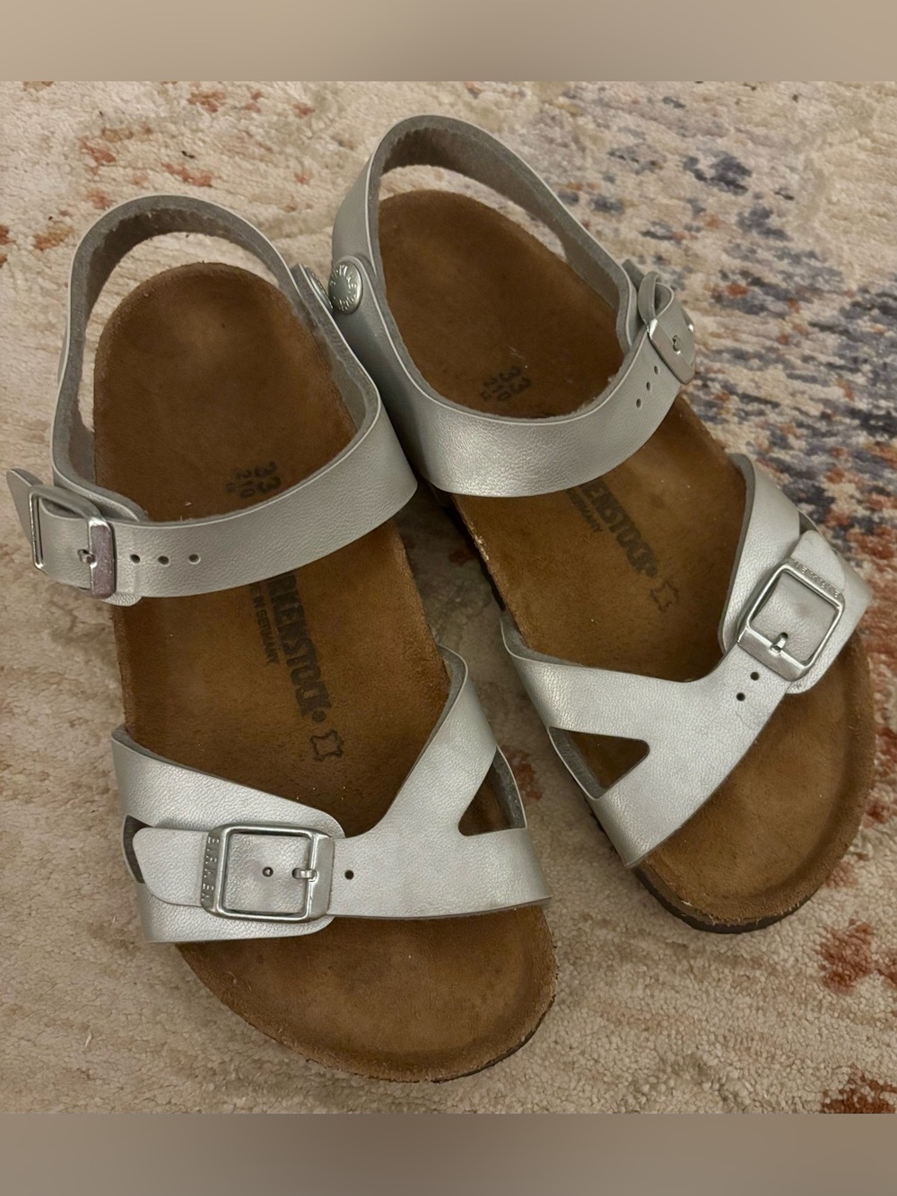 Birkenstock Rio Silver Girls Sandals